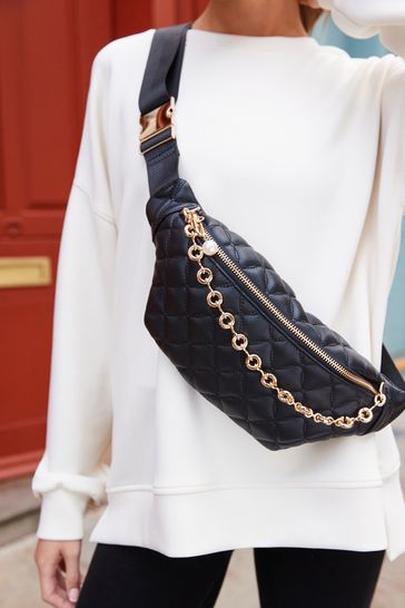 Black Quited Bum Bag