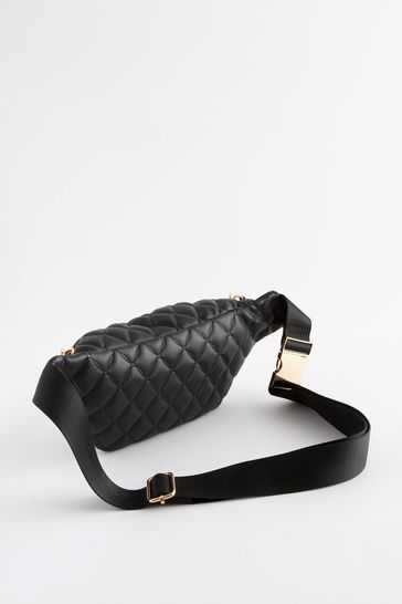 Buy Black Quited Bum Bag from Next Luxembourg