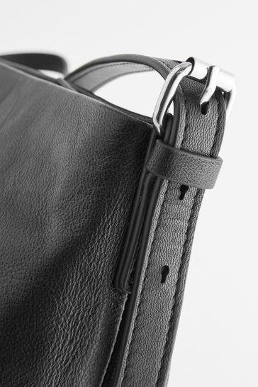 Black Leather Cross Body Bag
