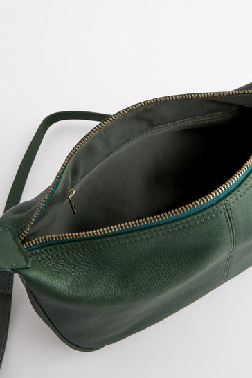 Green leather sales sling bag