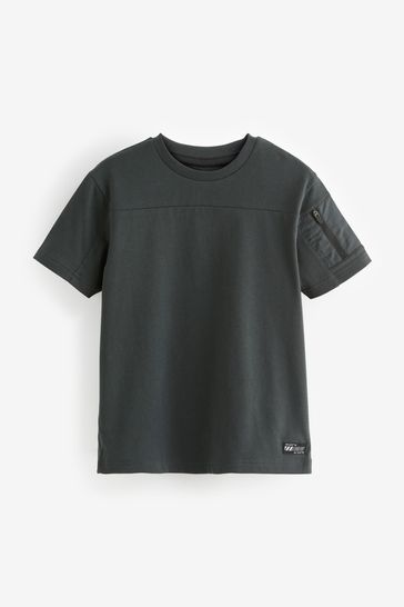 Charcoal Grey Short Sleeve Utility T-Shirt (3-16yrs)