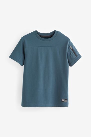 Mid Blue Short Sleeve Utility T-Shirt (3-16yrs)