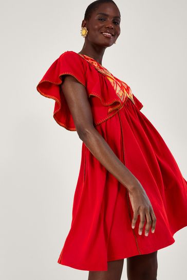 Monsoon red dress new arrivals