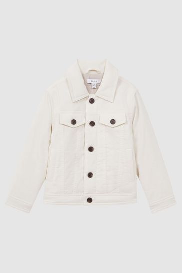 Buy Reiss Ecru Diaz Junior Cord Button Through Jacket from Next