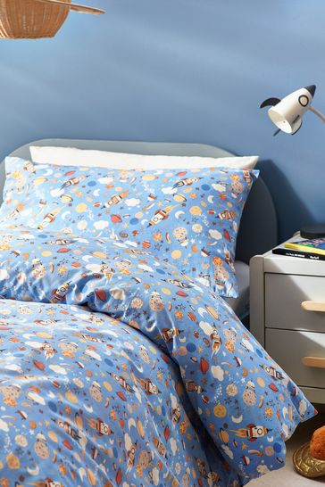 Buy Blue Space Rocket Duvet Cover and Pillowcase Set from Next Ireland