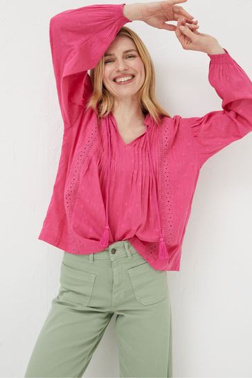 Buy FatFace Pink Freya Lace Blouse from Next Ireland