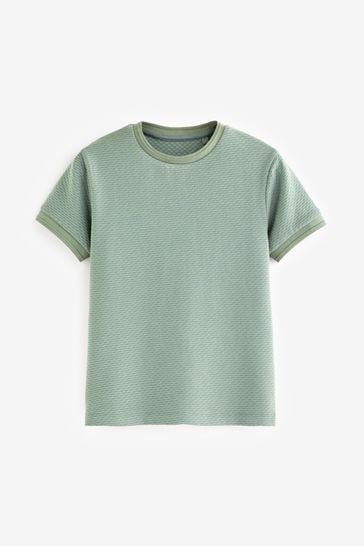 Mineral Green Short Sleeve Textured T-Shirt (3-16yrs)