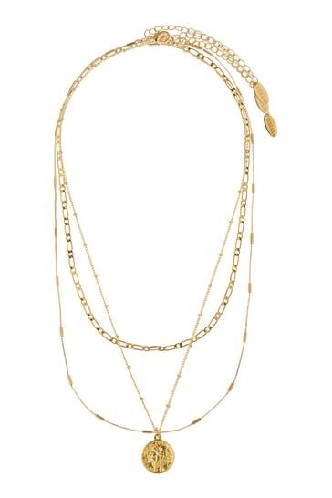 Orelia London Gold Plated Multi Row Coin Necklace