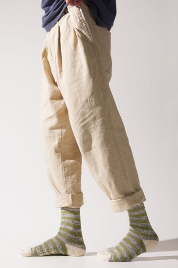 SEALSKINZ Womens Banham Bamboo Mid Length Striped Socks