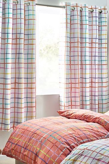 Multi Check Ombre Eyelet Blackout Curtains