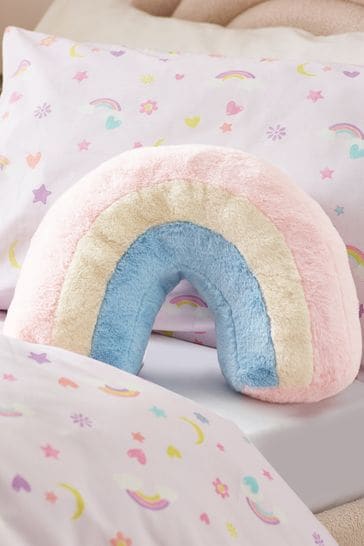 Multi Plush Rainbow Cushion