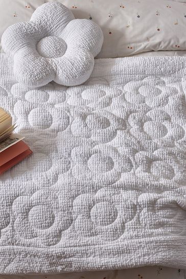 White clearance textured throw