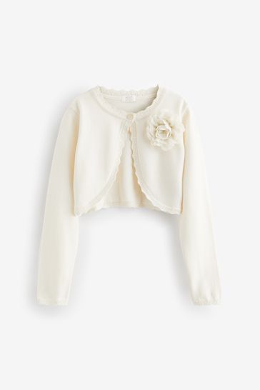Ecru Corsage Occassion Shrug Cardigan 12mths 16yrs
