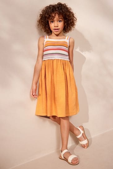 Yellow Crochet Dress (3-16yrs)