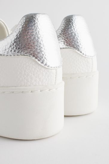 Silver chunky trainers clearance