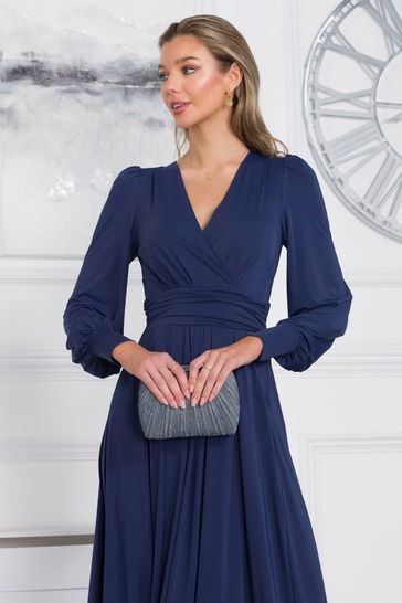 Navy long shop sleeve maxi
