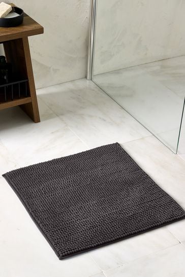 Dark Charcoal Grey Bobble Shower Bath Mat