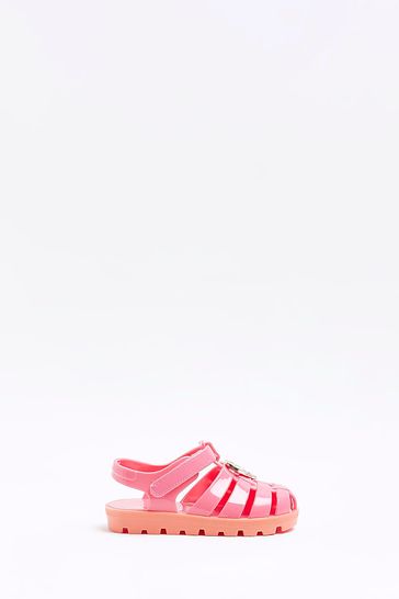 Buy River Island Girls Pink Rubber Jelly Sandals from Next Luxembourg