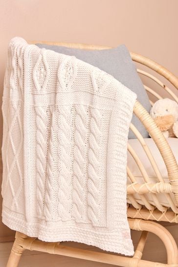 JoJo Maman Bébé Cable Knit Patchwork Baby Blanket