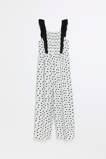 River island black online and white jumpsuit
