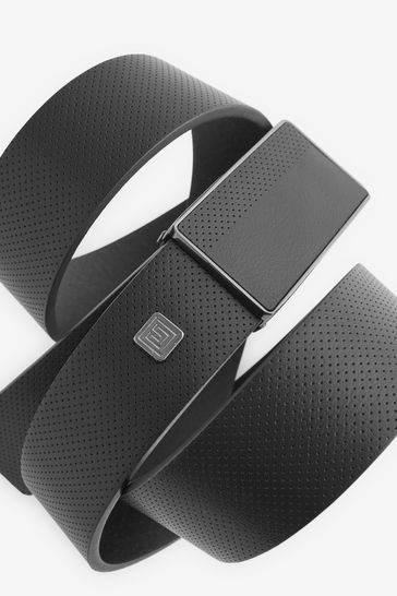 Buy Black Perforated Plaque Belt from Next USA