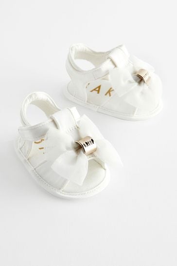 Baker by Ted Baker Baby Girls Ivory Bow Padders Sandals