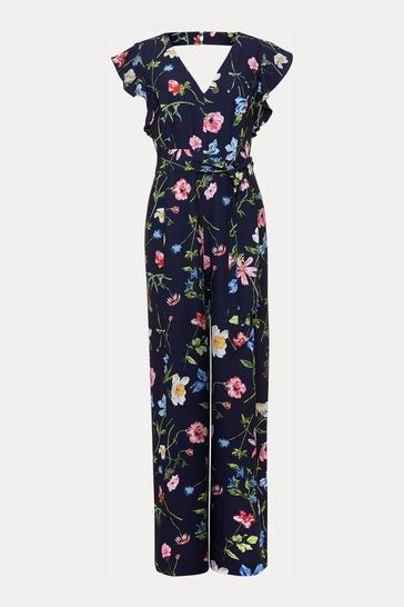 Oasis floral frill jumpsuit sales