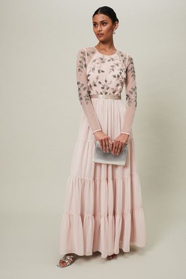 Phase Eight Pink Florence Beaded Maxi Dress