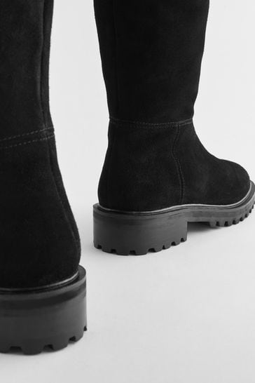 Next black suede boots sale