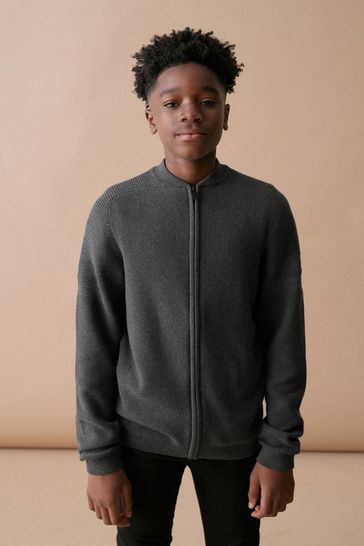 Knitted bomber jacket mens cheap