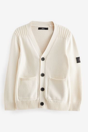 White Knitted Utility Cardigan (3-16yrs)