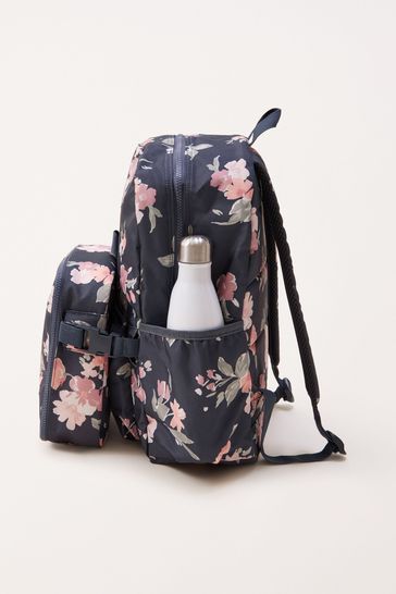 Blue floral backpack online