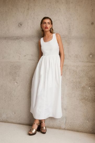 Buy White - Summer Poplin Dress from Next Germany