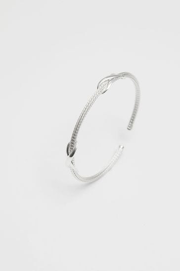 Simply Silver Silver Double Infinity Cuff Bracelet