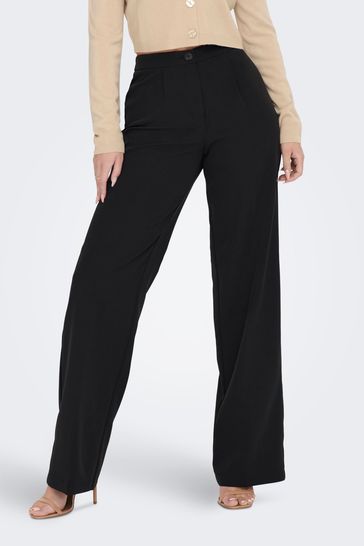 ONLY Black High Waisted Tailored Wide Leg Trousers