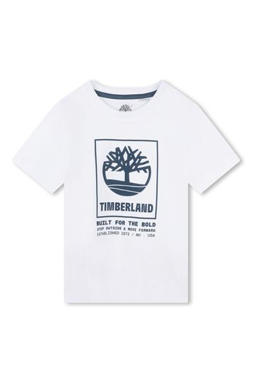 Buy Timberland Graphic Logo Short Sleeve White T Shirt from Next