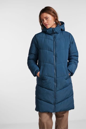 Blue coat with hood on sale