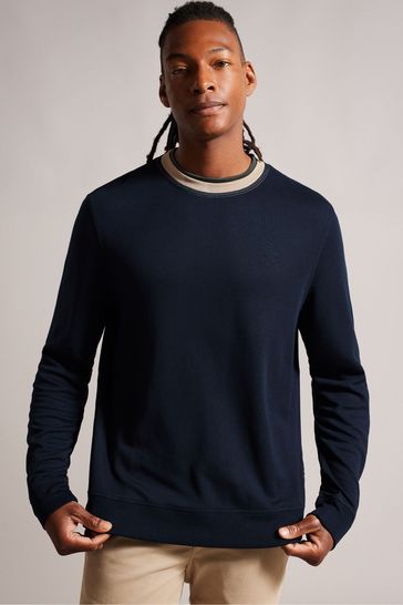 Ted Baker Blue Zylem Long Sleeve Regular Soft Touch Sweatshirt