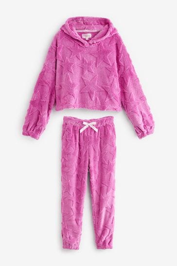 Jim Jam the Label Pink Star Fleece Twosie Pyjama Set