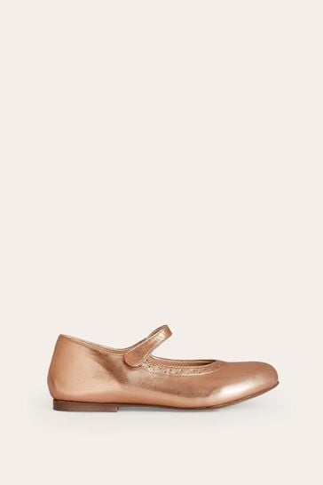 Boden Natural Brown Leather Mary Janes Shoes