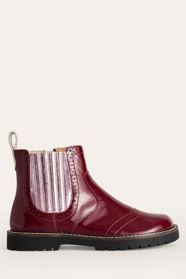 Boden Red Leather Chelsea Boots