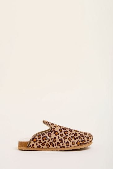 Brakeburn Natural Animal Print Slippers