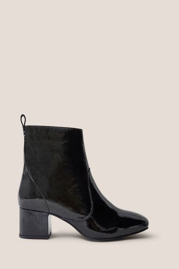 Black patent heel boots clearance