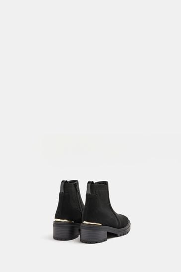 River island black heeled boots shop