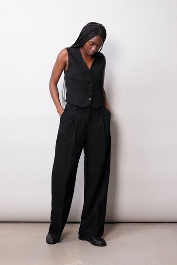 Albaray Black Pleat Front Trousers