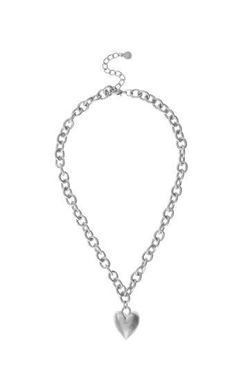 Mint Velvet Silver/Black Tone Heart Necklace