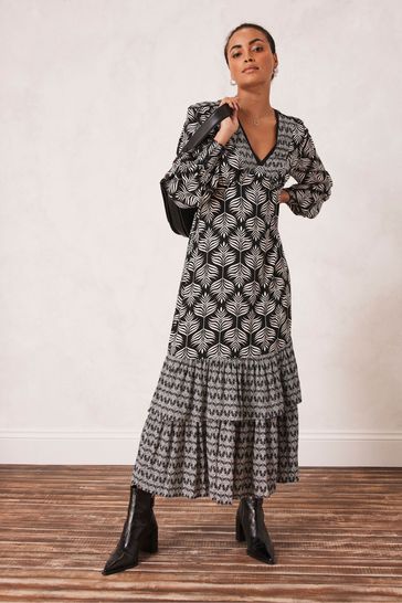 Black print maxi on sale dress