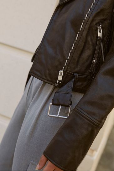 Buy Mint Velvet Belted Leather Biker Jacket bei Next Deutschland