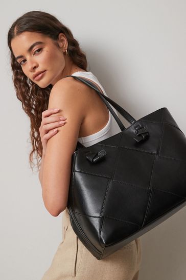Buy Black Weave Tote Bag from Next Luxembourg