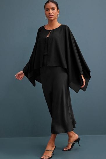 Black chiffon cape 2025